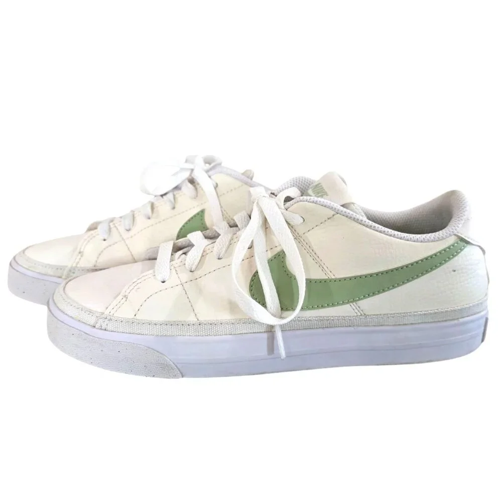 Nike Court Legacy Low Next Nature White Green Sneakers Women Size 7.5 DH3161-002 - Picture 2 of 10